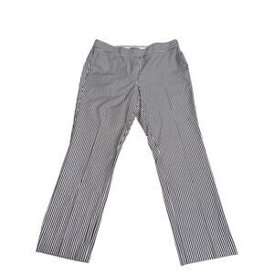 J.Crew Women’s stretch Chino’s cropped Blue white striped size 6 casual coastal